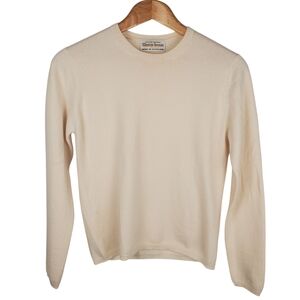 Vntg William Lockie Women's Cashmere Cream Sweater. 36" SM. #0198